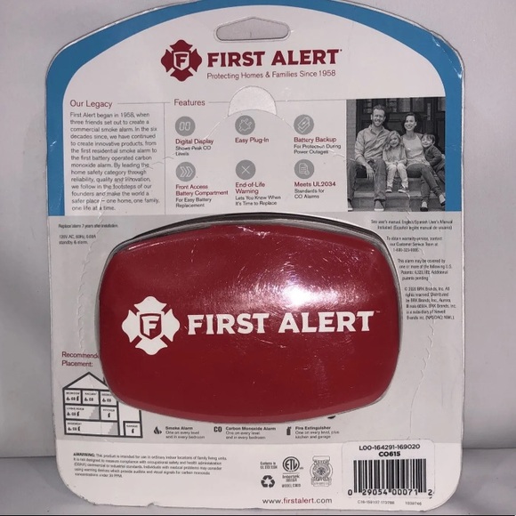 First Alert CO615 Carbon Monoxide Plug-In Alarm With Battery Backup Digital. - Picture 4 of 6